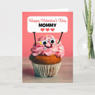 Cartão De Festividades Feliz Cupcake de Mamãe dos namorados