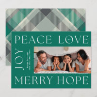 Feliz das Letras Verdes de Natal JOY PEACE AMOR fo