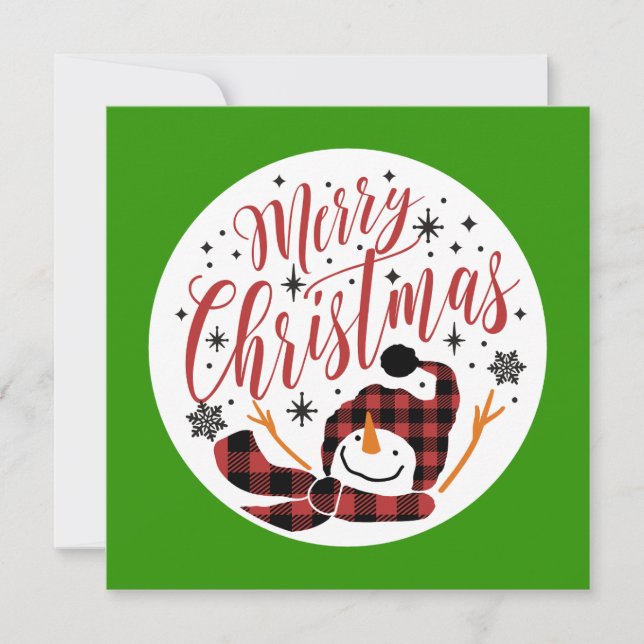 Cartão De Festividades Feliz de Bebê Snowman Primeira Foto Única de Natal (Frente)