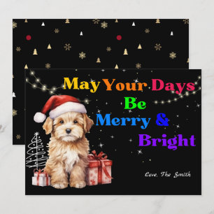 Cartão De Festividades Feliz De Cachorro E Brilho