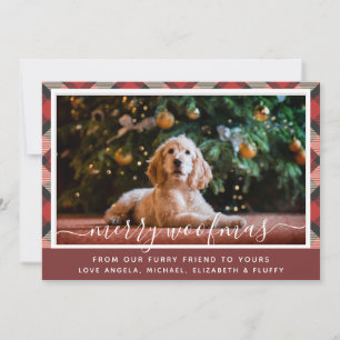 Cartão De Festividades Feliz de Cachorro Russo Tartan Fotografia Woofmas