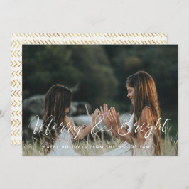 Cartão De Festividades Feliz de Caligrafia Elegante e Foto Brilhante