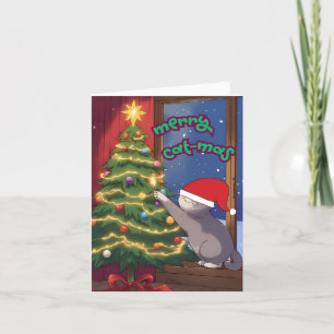 Cartão De Festividades Feliz de Gato-Mole Design