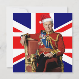 Cartão De Festividades Feliz de Natal britânico Rei Charles III