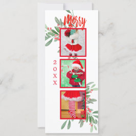 Cartão De Festividades Feliz de Natal Holly Wreath Feriado