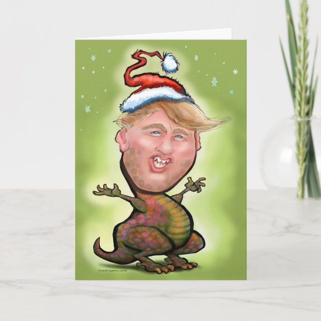 Cartão De Festividades Feliz de Natal Trumpy (Frente)