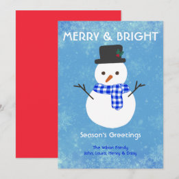 Cartão De Festividades Feliz de Neve e Bright Seasons Saudações Personali