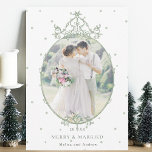 Cartão De Festividades Feliz de Quadro Clássico Moderno e Foto Casada<br><div class="desc">Este natal plano | o cartão de feriado apresenta uma imagem verde simples com uma fotografia. Para uma personalização mais avançada deste design,  clique no BOTÃO FERRAMENTA DESIGN AZUL acima!</div>