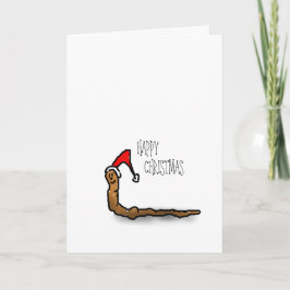 Cartão De Festividades Feliz desenho animado de Natal em um chapéu de Nat