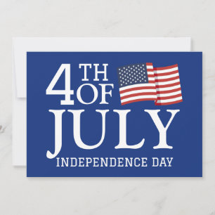 Cartão De Festividades Feliz dia 4 de julho Dia da Independência Azul Ver