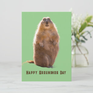 Cartão De Festividades Feliz Dia da Marmota Engraçado