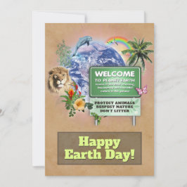Cartão De Festividades Feliz Dia da Terra 22 de abril