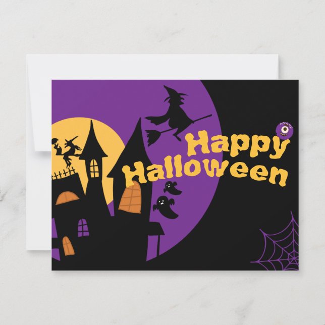 Cartão De Festividades Feliz Dia das Bruxas (Frente)