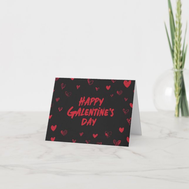 Cartão De Festividades Feliz dia das Galentinas, amigas do dia dos Namora (Frente)