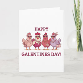 Cartão De Festividades Feliz Dia das Galentinas Esquadrão de Frango Linda