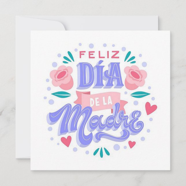 Cartão De Festividades Feliz Dia Das Mães (Frente)