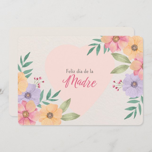 Cartão De Festividades Feliz Dia Das Mães  (Frente/Verso)
