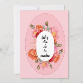 Cartão De Festividades Feliz Dia das Mães com Floral Rosa