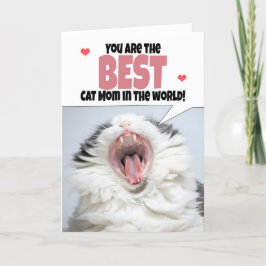 Cartão De Festividades Feliz Dia das Mães Do Gato Gatinhos Fofos Gritando