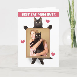 Cartão De Festividades Feliz Dia das Mães Do Gato Sua Foto Aqui 
