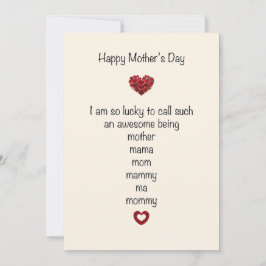 Cartão De Festividades Feliz Dia das Mães Eu sou tão Sortudo