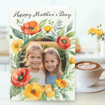 Feliz Dia das Mães Flor Silvestre Rústica Foto Per
