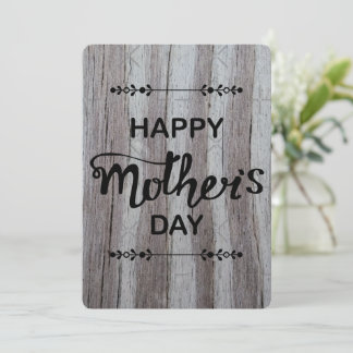 Cartão De Festividades Feliz Dia das Mães Gray Barn Wood 2025