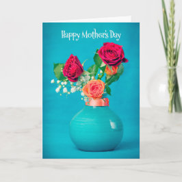 Cartão De Festividades Feliz Dia das Mães Lindas Rosas