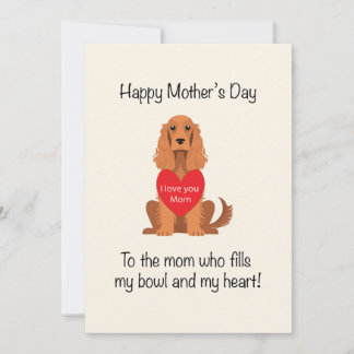 Cartão De Festividades Feliz Dia das Mães Mãe Cachorra