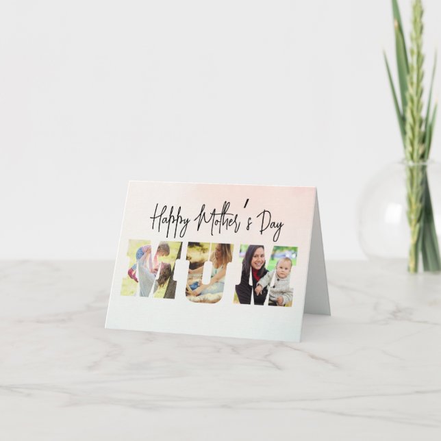 Cartão De Festividades Feliz Dia das Mães Mamãe Colagem de Fotos Personal (Frente)