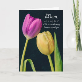 Cartão De Festividades Feliz Dia das Mães Mamãe Tulipas Sinceras