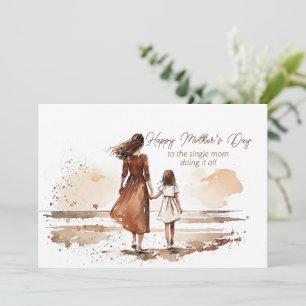 Cartão De Festividades Feliz Dia das Mães para a Mãe Solteira
