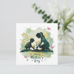 Cartão De Festividades Feliz Dia das Mães – Plantando Memórias Aquarela 