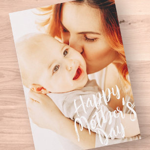 Cartão De Festividades Feliz Dia das Mães Simple Modern Foto Personalizad