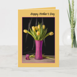 Cartão De Festividades Feliz Dia das Mães Tulipas Lindas