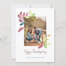 Cartão De Festividades Feliz Dia de Ação de Graças A Aquarela Deixa Foto