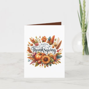 Cartão De Festividades Feliz Dia de Ação de Graças adiciona mensagem flor