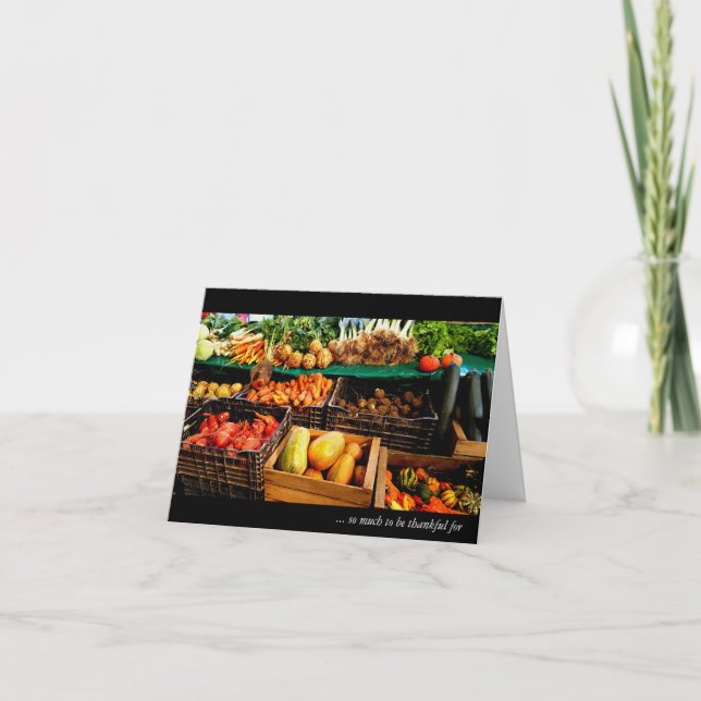 Cartão De Festividades Feliz Dia de Ação de Graças ~ Mercado de Fazendeir (Frente)