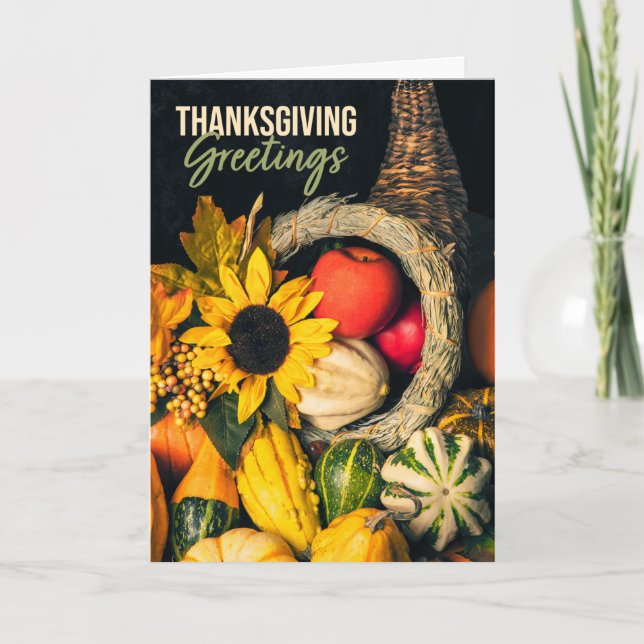 Cartão De Festividades Feliz Dia de Ação de Graças para qualquer linda Co (Frente)