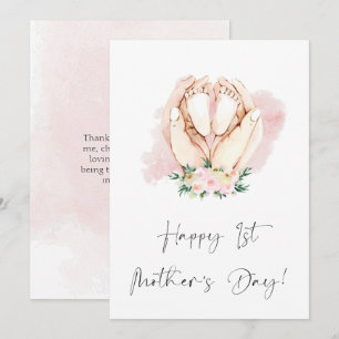 Cartão De Festividades Feliz Dia de as mães Floral Rosa