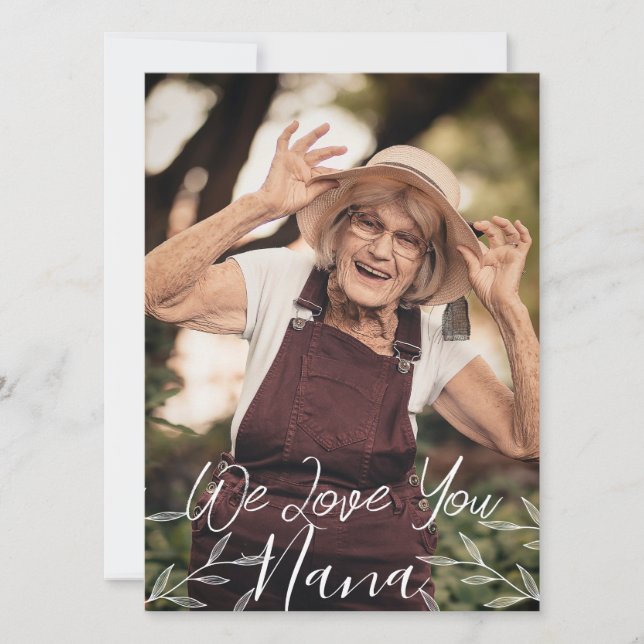 Cartão De Festividades Feliz Dia de as mães, nana, vovó simples 1 foto (Frente)