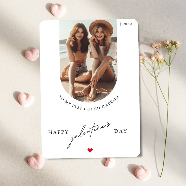 Cartão De Festividades Feliz Dia de Galentine Para Minha Melhor Foto (Criador carregado)