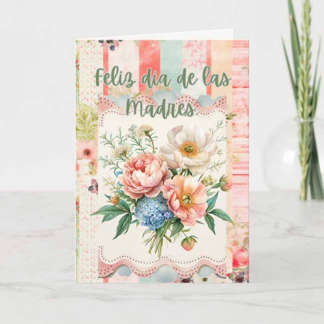 Cartão De Festividades Feliz Dia De Las Madres (Frente)