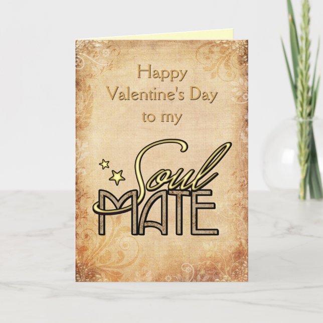 Cartão De Festividades Feliz dia de os namorados ao meu Soulmate (Frente)