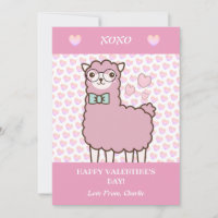 Feliz dia de os namorados Cute Llama Blush Coraçõe