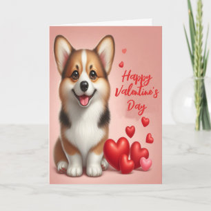 Cartão De Festividades Feliz dia de os namorados de Cachorro Galês