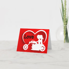 Cartão De Festividades Feliz dia de os namorados DE LOVE DE Casal de moto
