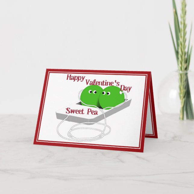 Cartão De Festividades Feliz dia de os namorados, Ervilha Doce (Frente)