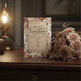 Cartão De Festividades Feliz dia de os namorados Floral Moderno Elegante