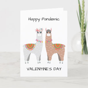 Cartão De Festividades Feliz Dia de os namorados Pandêmico Lama